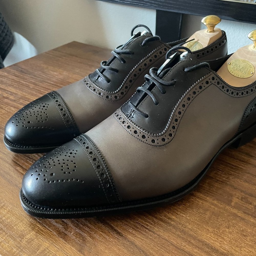 Edward Green Canterbury - Black & Cloud Antique Calf Oxfords - 8.5/9 E 82 Last